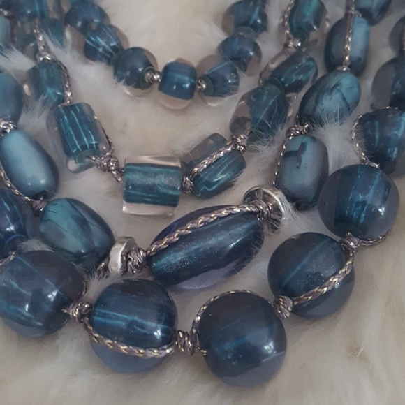 Chicos Beaded Anne Teal Necklace - Picture 2 of 5
